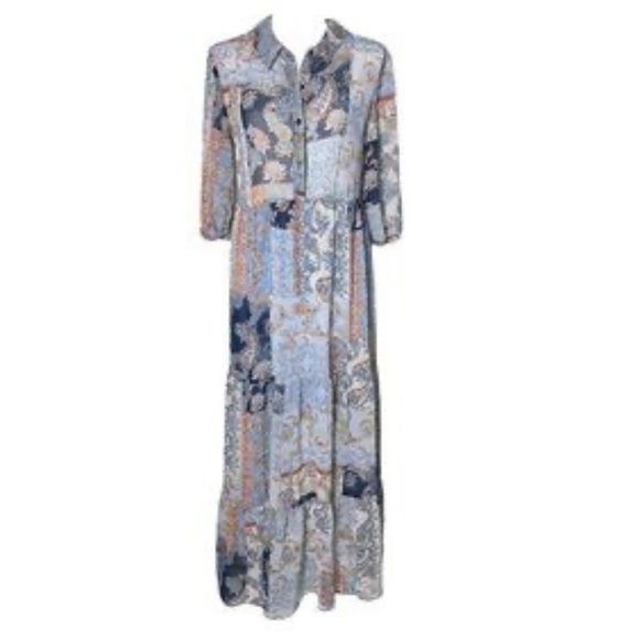 Kate and Lily Patchwork Paisley Sheer Maxi Dress Sz 14 - Picture 1 of 9